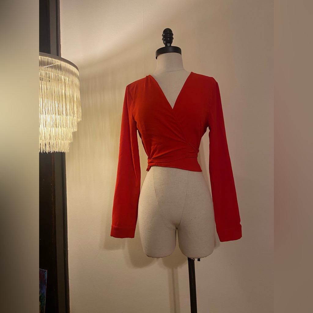 Red Wrap Blouse